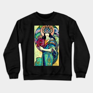 Stained Glass Rose Pagan Witch Crewneck Sweatshirt